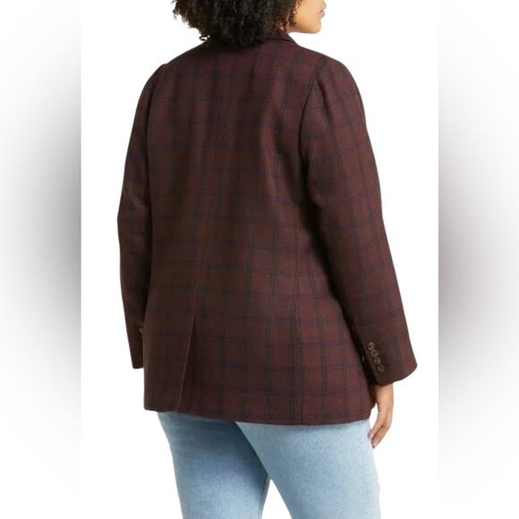 Madewell Women Plus Size Larsen Blazer in Spiced Raisin - Picture 2 of 12